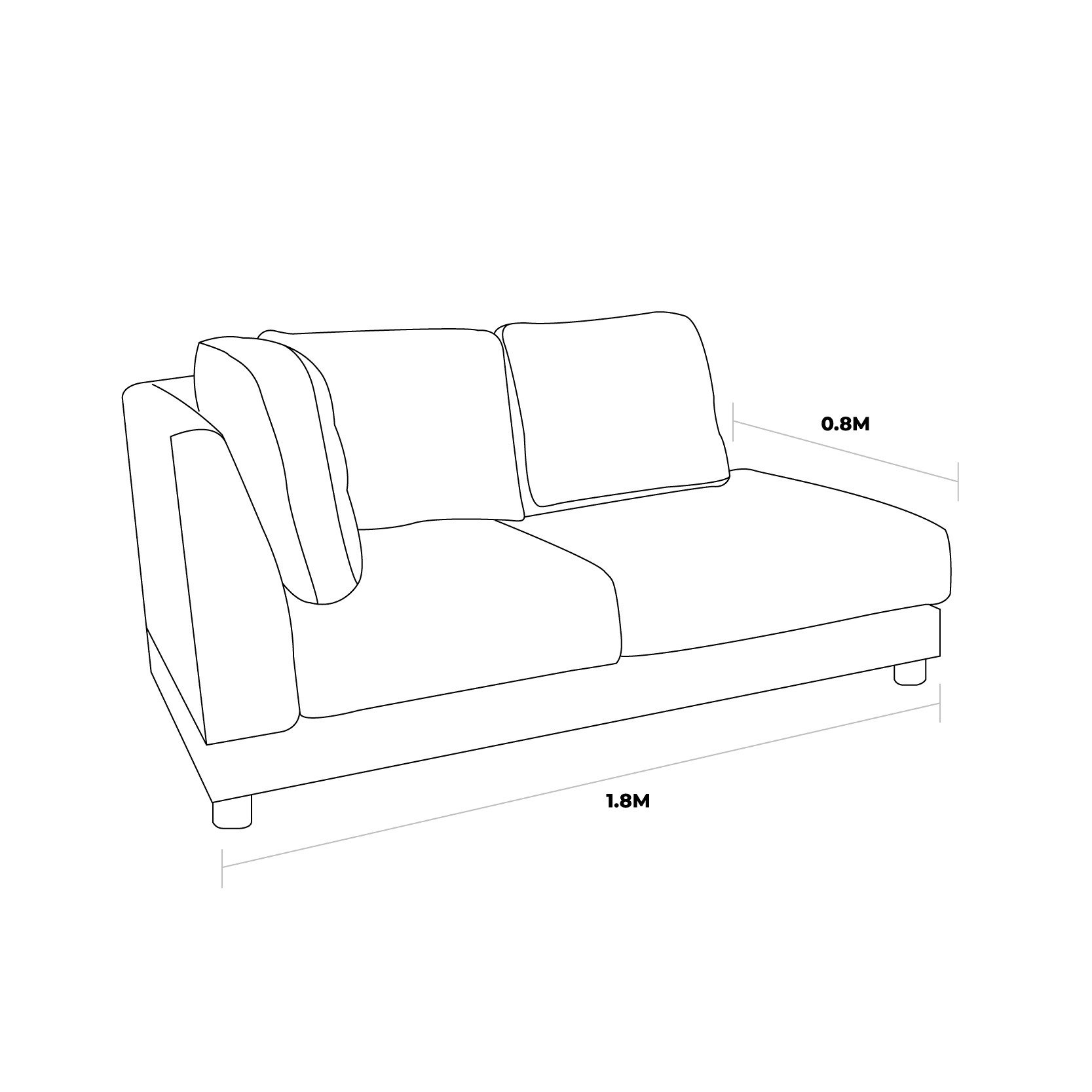 Jilaze Chaise Sofa