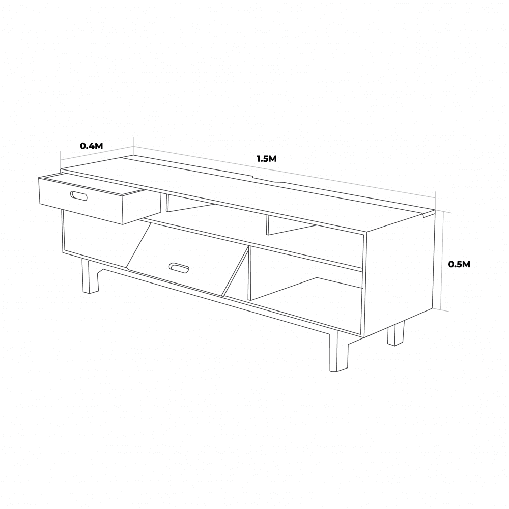 Wazi TV Stand (Stone Grey)