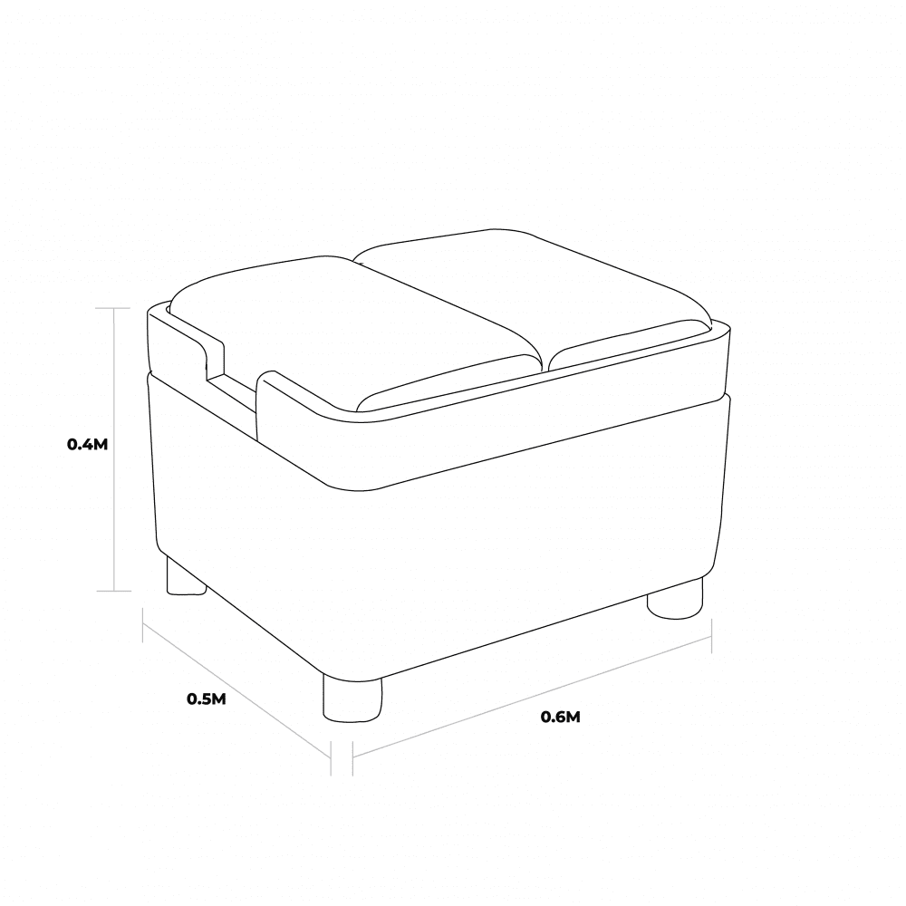 footstool dimensions
