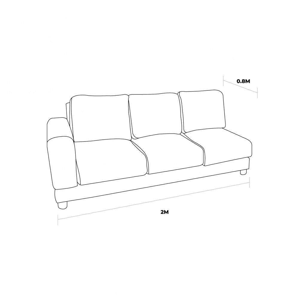 jiji 3 seater sectional sofa dimension