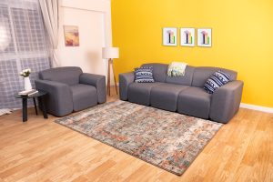 Mr biggie 4 seater standard sofa with grey carpet rug